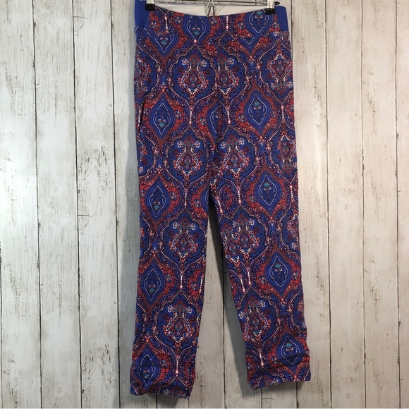 Investments Paisley Print Crop/Ankle Stretch Pants 6 - Picture 1 of 7